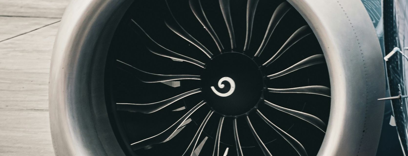 Close-up of a narrow-body jet engine intake